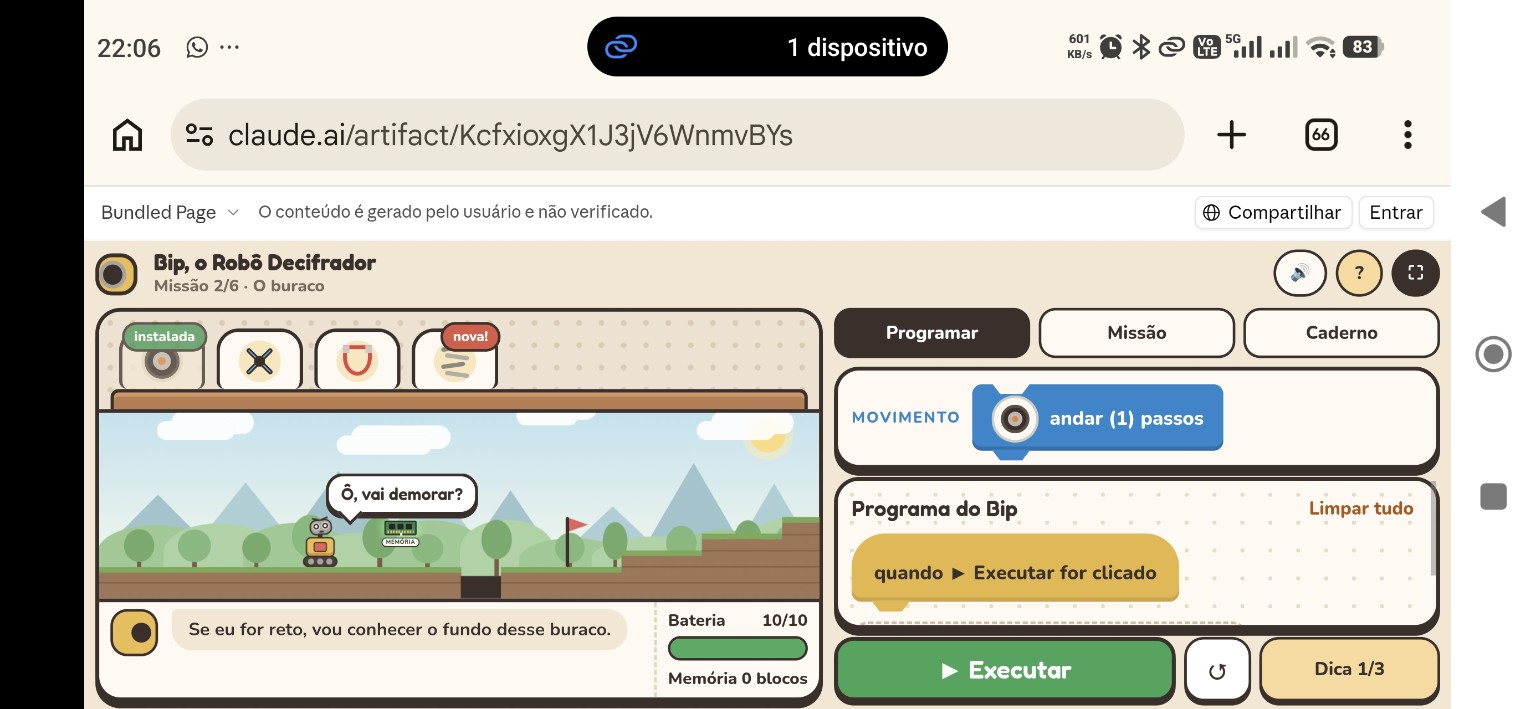Captura real do Bip, o Robô Decifrador
