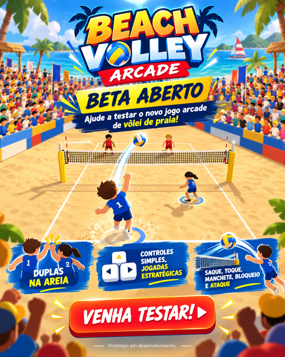 Arte promocional do Vôlei Arcade